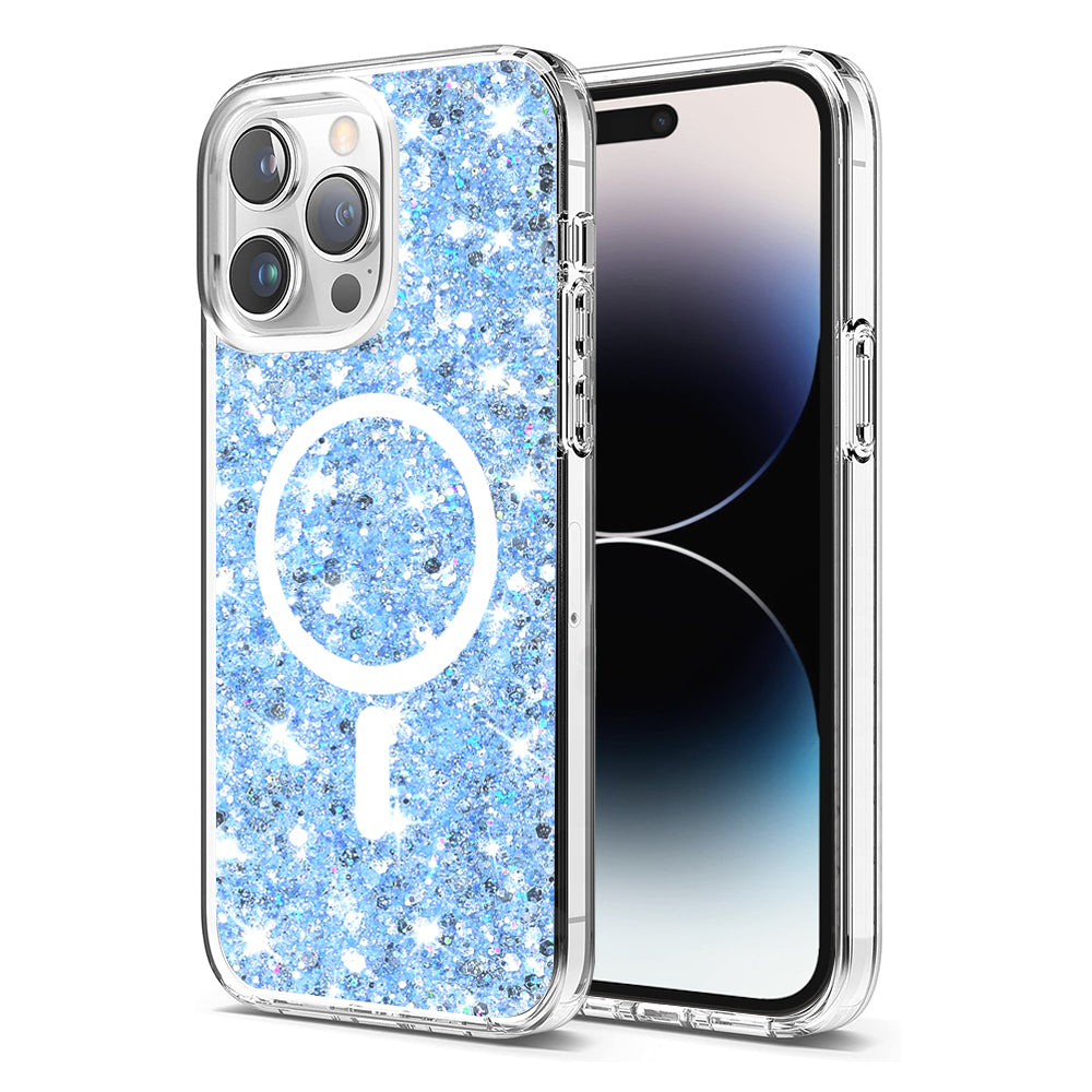 MagSafe futrola za Apple iPhone 14 Pro, Techsuit, Sparkly Glitter, Plava