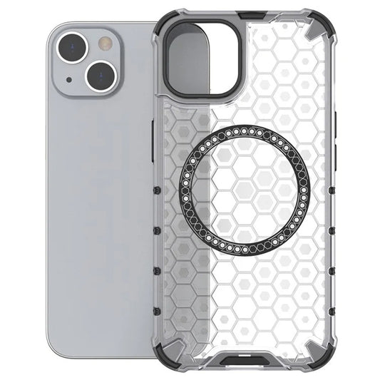 MagSafe futrola za Apple iPhone 14, Techsuit, HoneyComb Shield, Bela