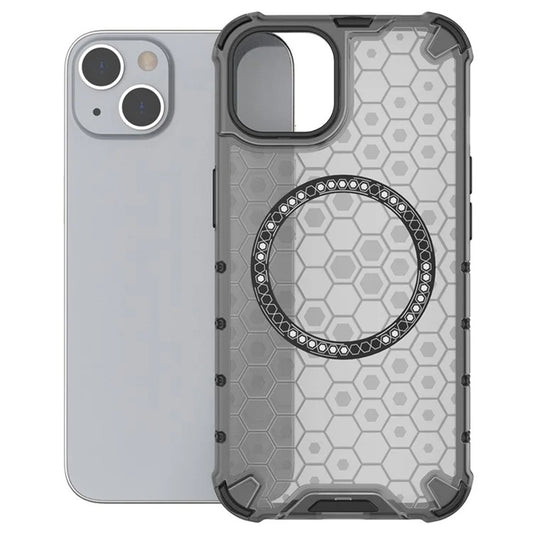 MagSafe futrola za Apple iPhone 14, Techsuit, HoneyComb Shield, Crna