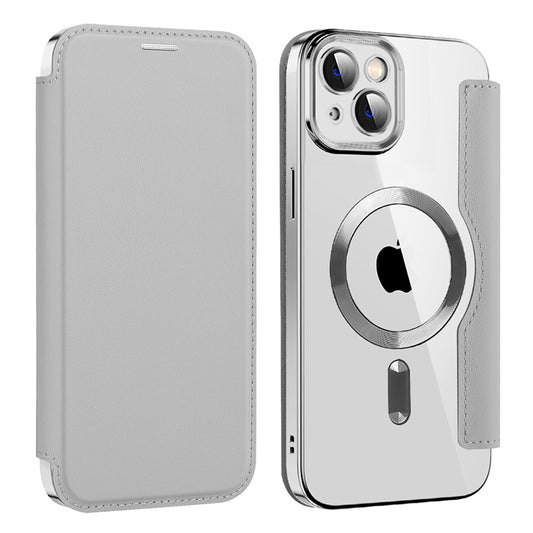 MagSafe futrola za Apple iPhone 14, Techsuit, SmartMag Book, Siva