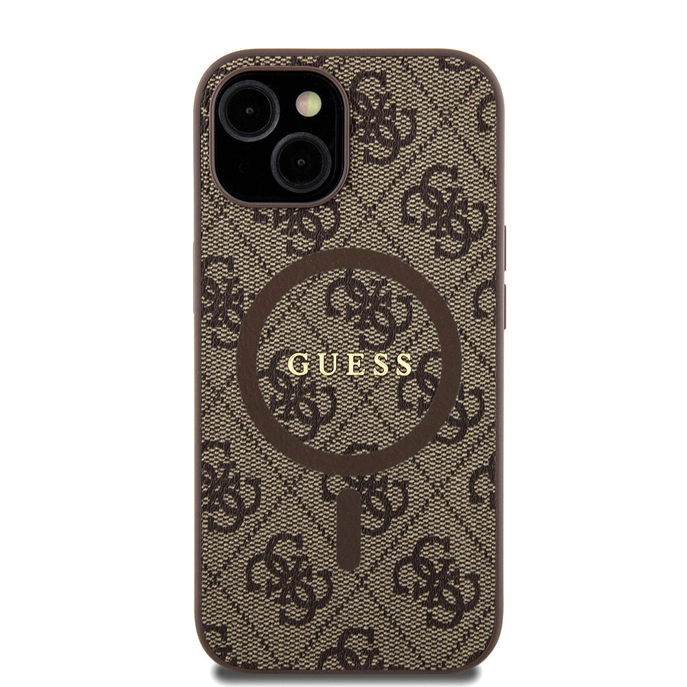 Futrola MagSafe za Apple iPhone 15, Guess, 4G Collection, Braon