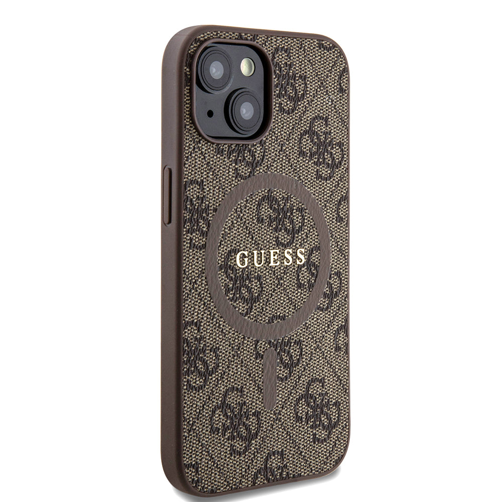 Futrola MagSafe za Apple iPhone 15, Guess, 4G Collection, Braon
