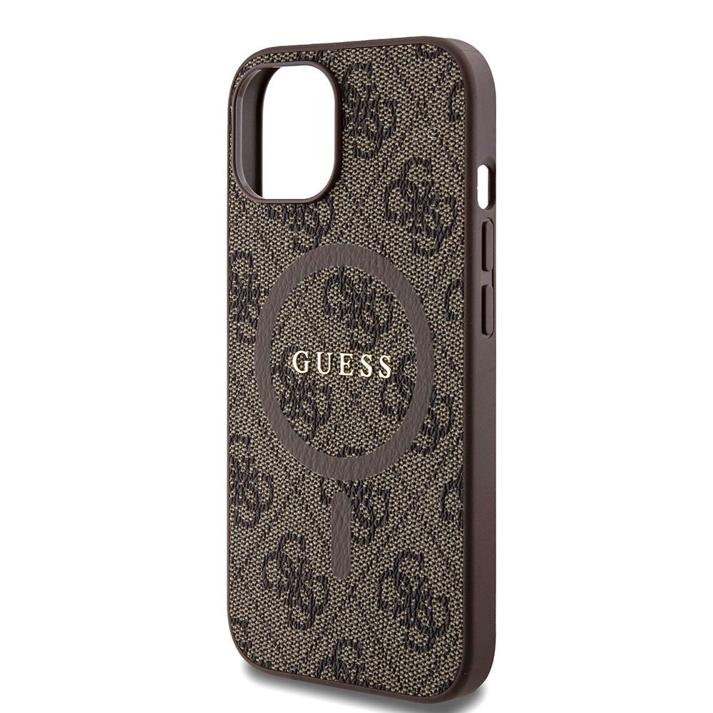 Futrola MagSafe za Apple iPhone 15, Guess, 4G Collection, Braon