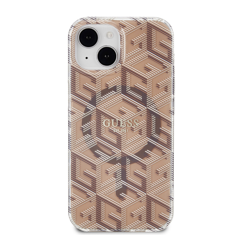 Futrola MagSafe za Apple iPhone 15, Guess, IML Gcube, Braon