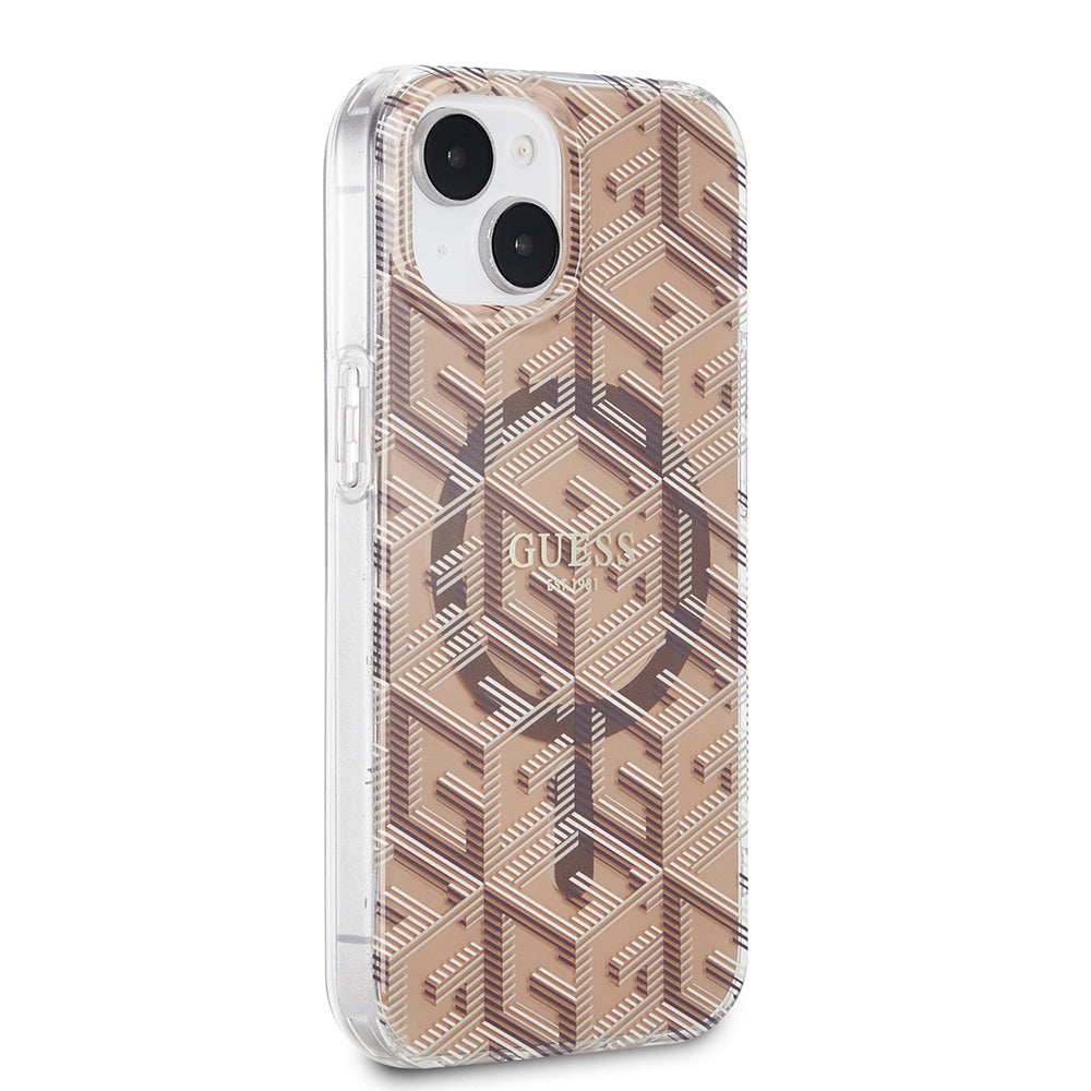 Futrola MagSafe za Apple iPhone 15, Guess, IML Gcube, Braon