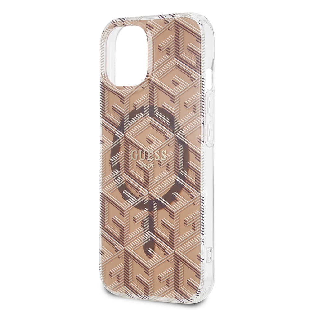 Futrola MagSafe za Apple iPhone 15, Guess, IML Gcube, Braon