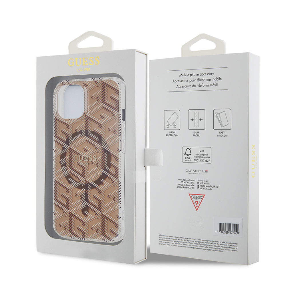 Futrola MagSafe za Apple iPhone 15, Guess, IML Gcube, Braon