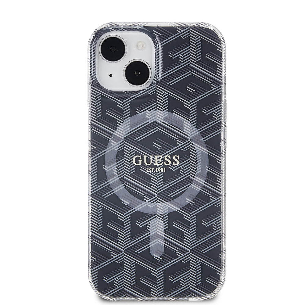 Futrola MagSafe za Apple iPhone 15, Guess, IML Gcube, Crna