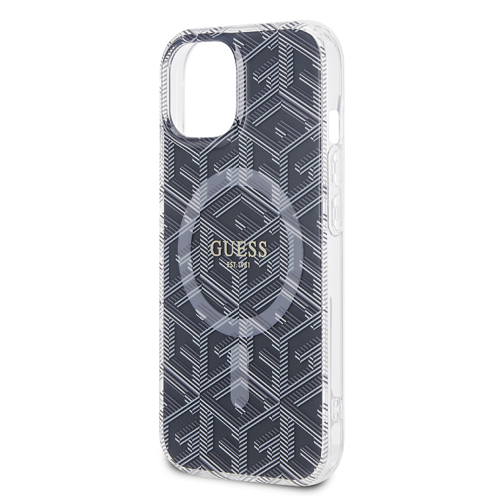 Futrola MagSafe za Apple iPhone 15, Guess, IML Gcube, Crna