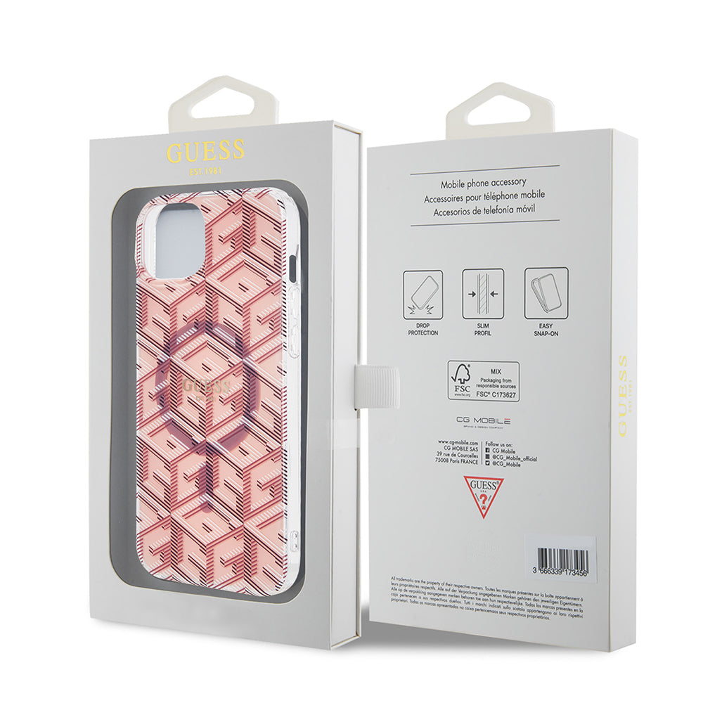 Futrola MagSafe za Apple iPhone 15, Guess, IML Gcube, Roze