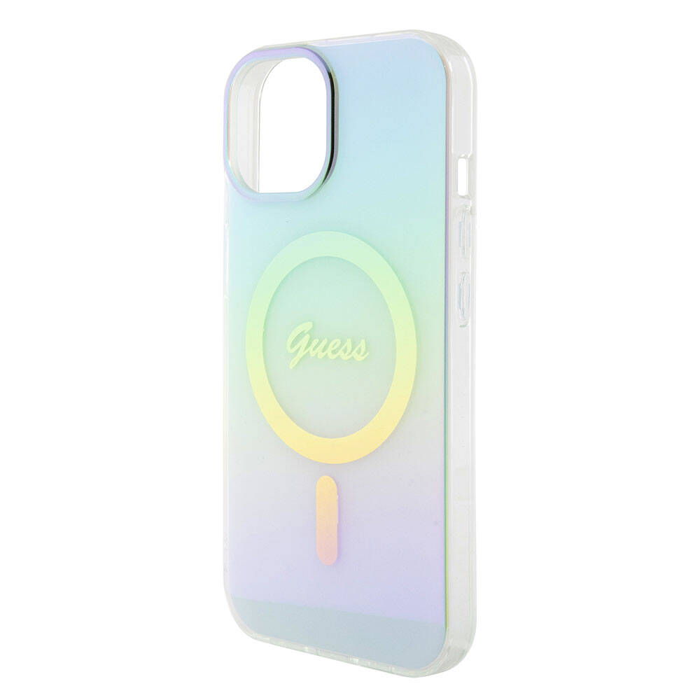 Futrola MagSafe za Apple iPhone 15, Guess, IML Iridescent, Tirkiz