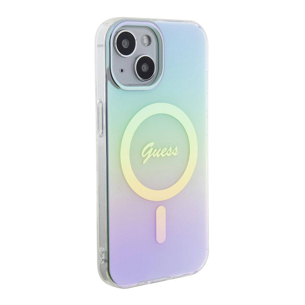 Futrola MagSafe za Apple iPhone 15, Guess, IML Iridescent, Tirkiz
