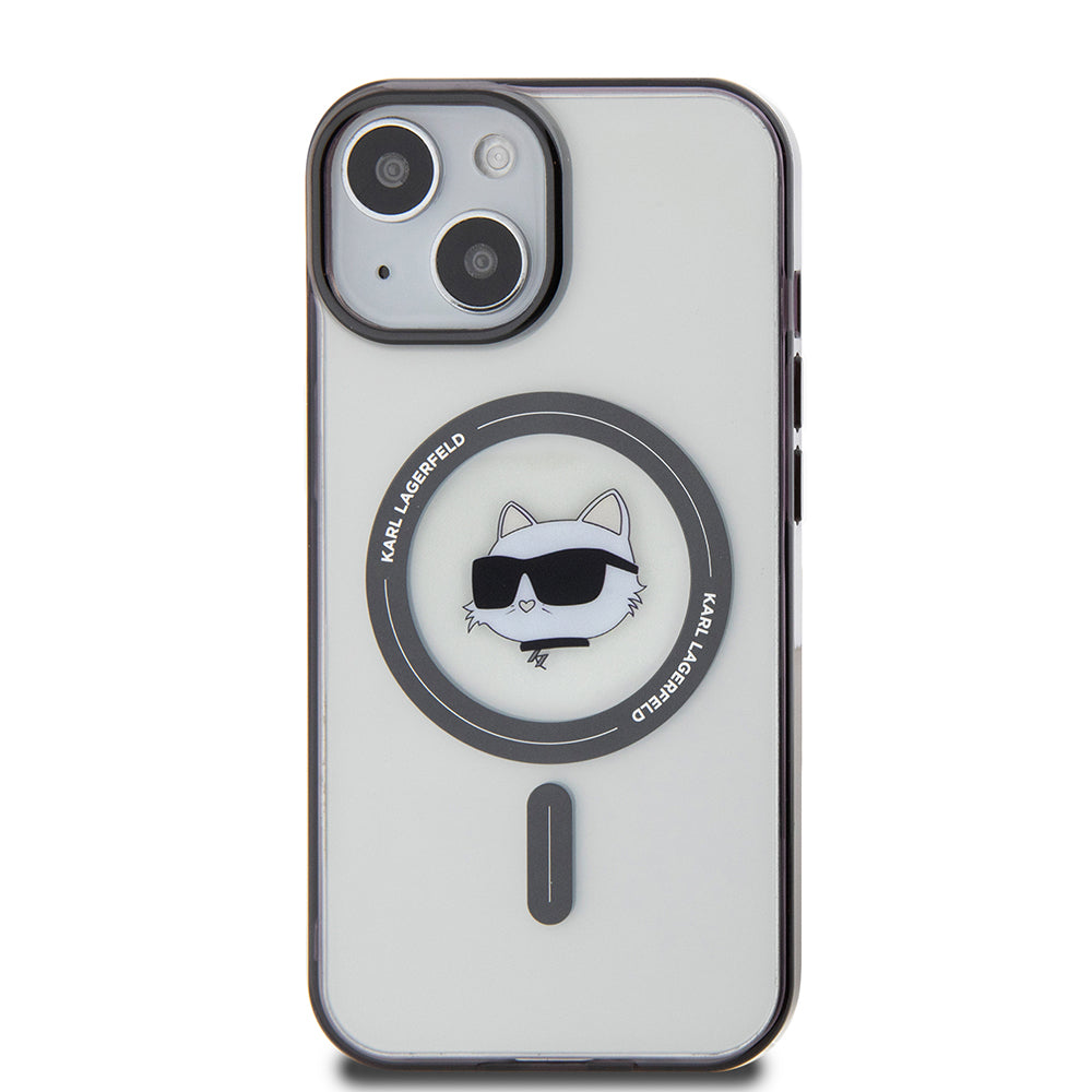 Futrola MagSafe za Apple iPhone 15, Karl Lagerfeld, IML Choupette's Head, Transparentna