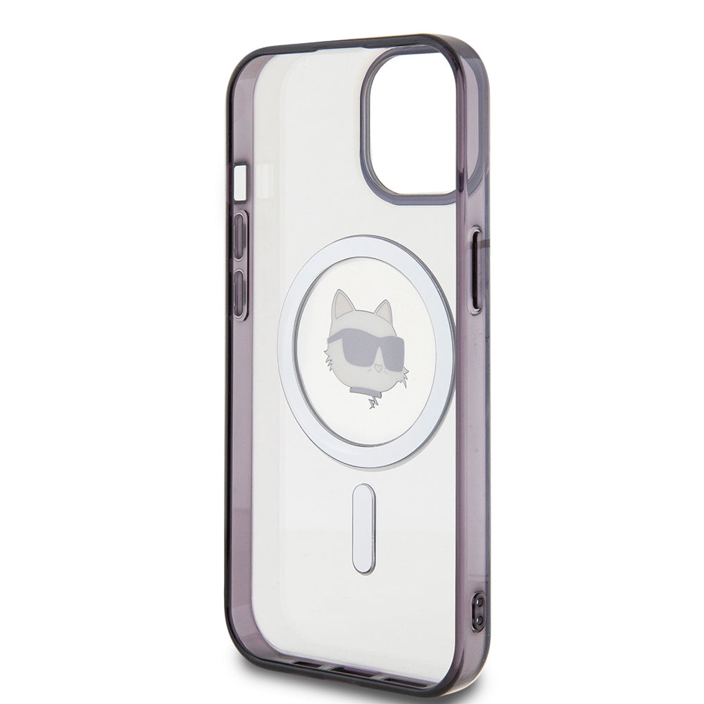 Futrola MagSafe za Apple iPhone 15, Karl Lagerfeld, IML Choupette's Head, Transparentna