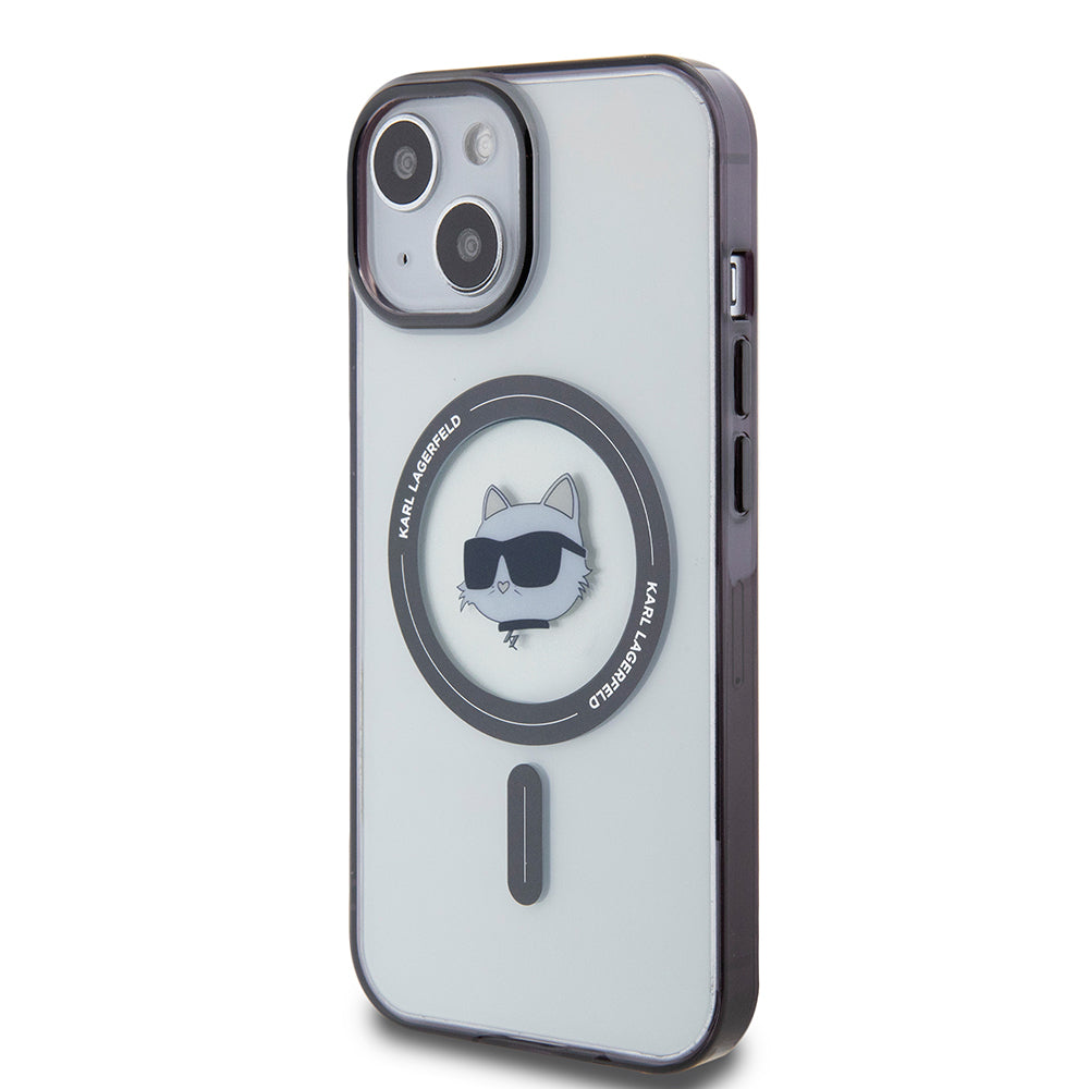 Futrola MagSafe za Apple iPhone 15, Karl Lagerfeld, IML Choupette's Head, Transparentna