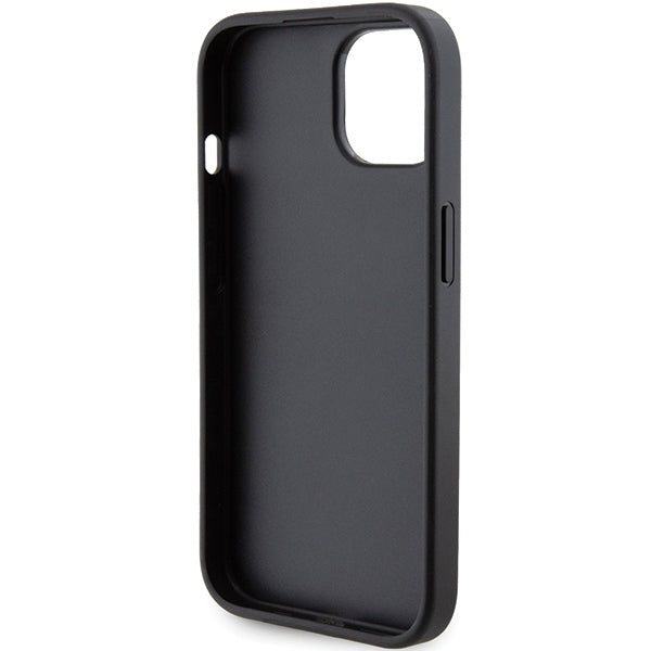 Futrola MagSafe za Apple iPhone 15, Karl Lagerfeld, Saffiano Gripstand Karl & Choupette, Crna