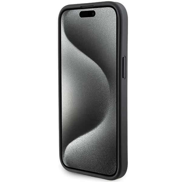 Futrola MagSafe za Apple iPhone 15, Karl Lagerfeld, Saffiano Gripstand Karl & Choupette, Crna