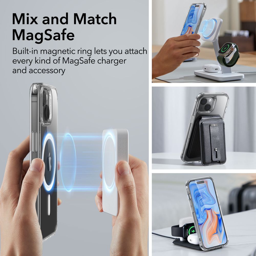 Husa MagSafe za Apple iPhone 15 Plus, ESR, Classic Hybrid, Transparentna