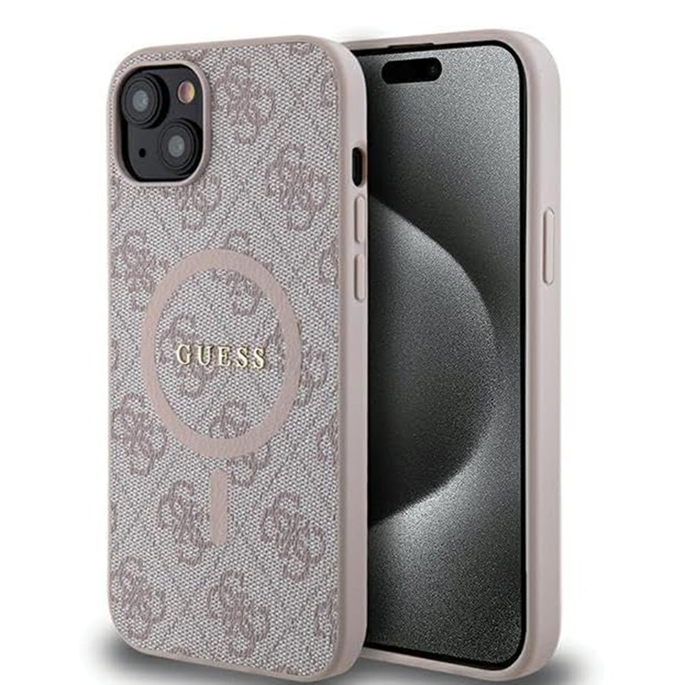 Futrola MagSafe za Apple iPhone 15 Plus, Guess, 4G Collection, Roze