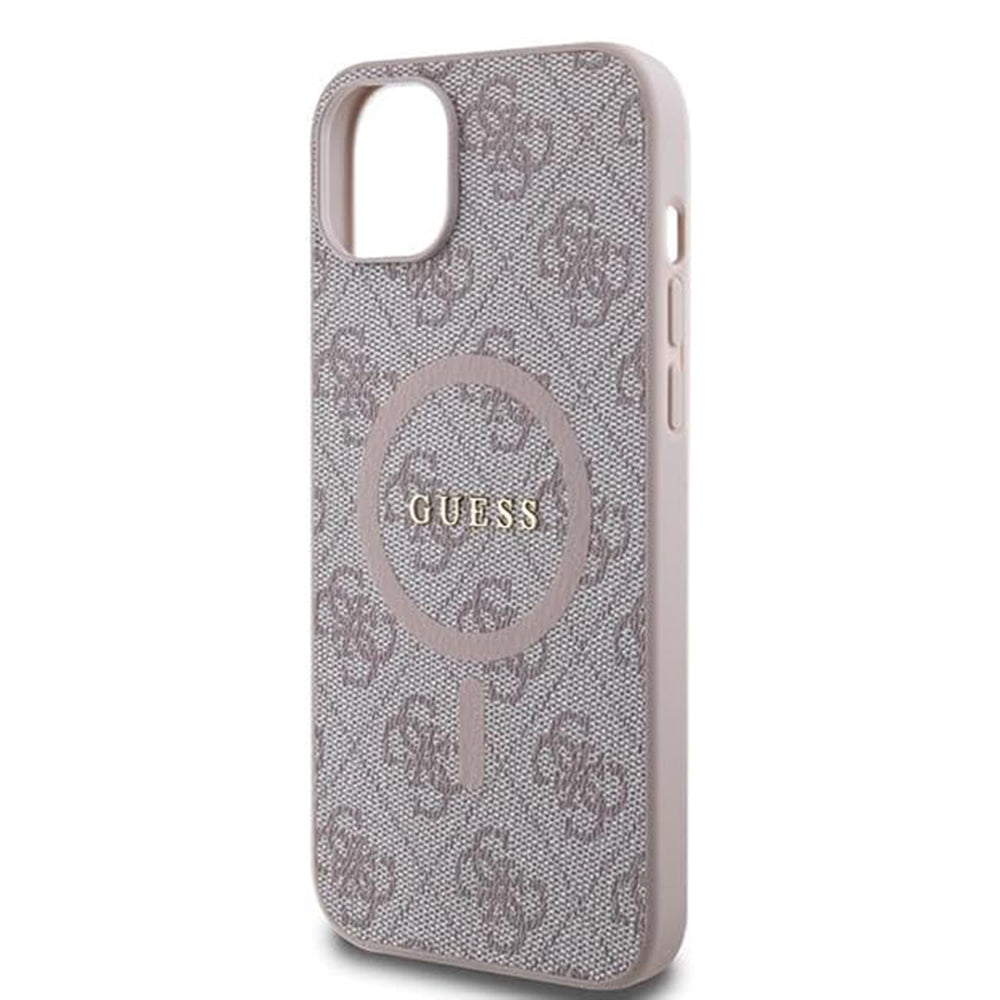 Futrola MagSafe za Apple iPhone 15 Plus, Guess, 4G Collection, Roze