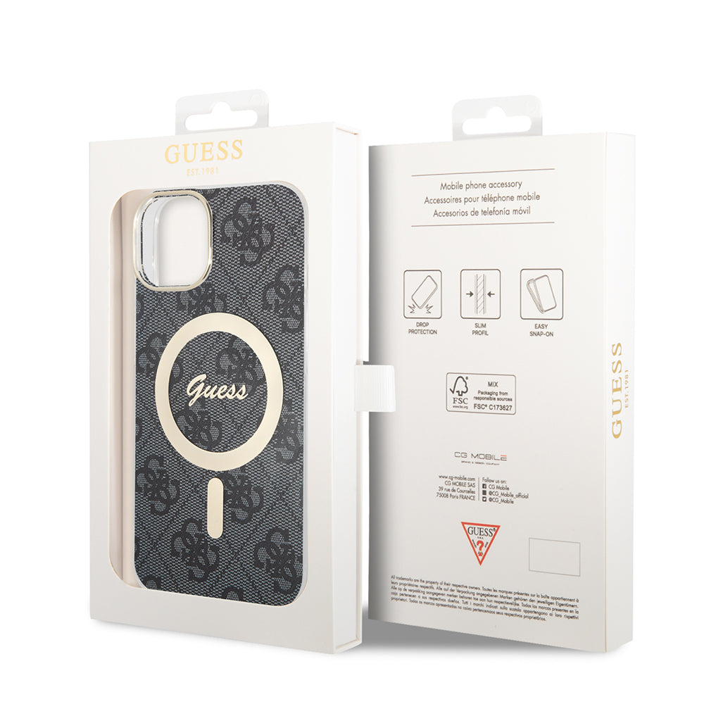 Futrola MagSafe za Apple iPhone 15 Plus, Guess, IML 4G, Crna