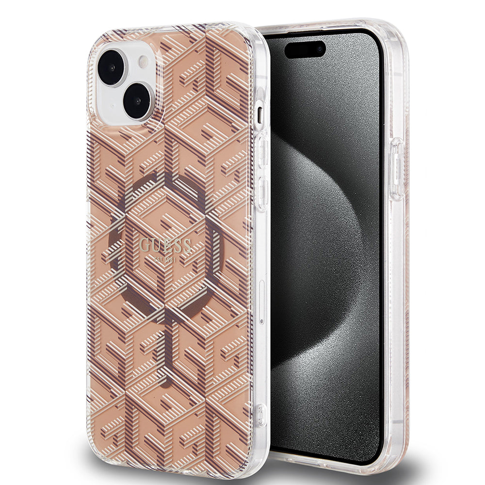 Futrola MagSafe za Apple iPhone 15 Plus, Guess, IML Gcube, Braon