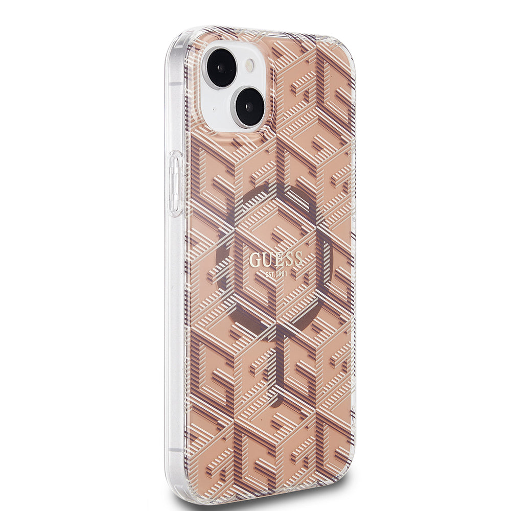 Futrola MagSafe za Apple iPhone 15 Plus, Guess, IML Gcube, Braon