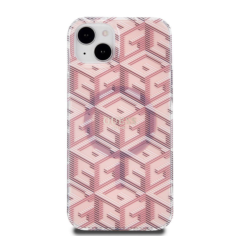Futrola MagSafe za Apple iPhone 15 Plus, Guess, IML Gcube, Roze