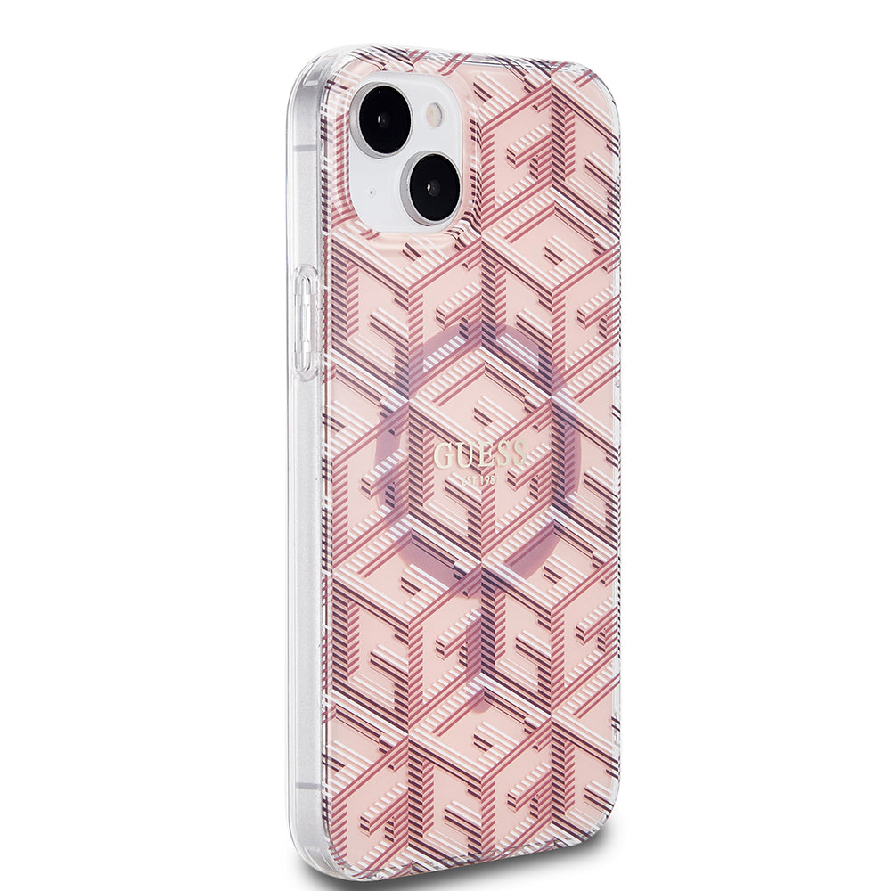 Futrola MagSafe za Apple iPhone 15 Plus, Guess, IML Gcube, Roze