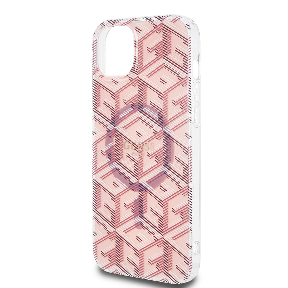 Futrola MagSafe za Apple iPhone 15 Plus, Guess, IML Gcube, Roze