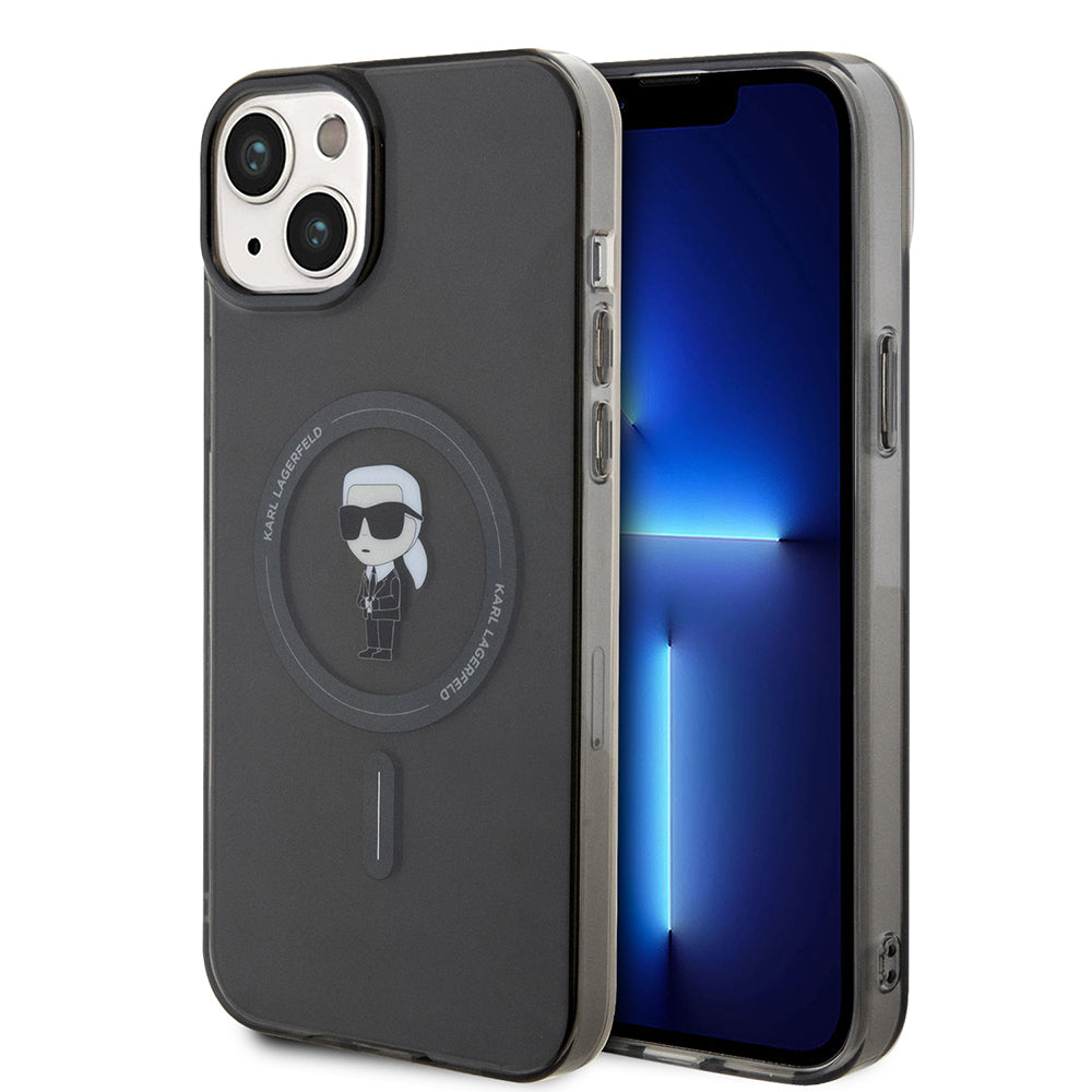 Futrola MagSafe za Apple iPhone 15 Plus, Karl Lagerfeld, IML Ikonik Karl, Crna