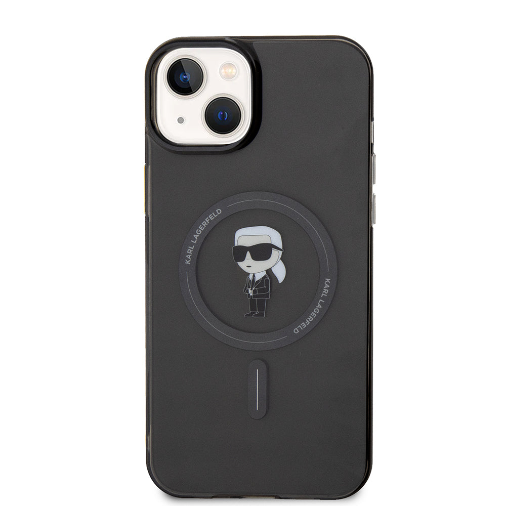 Futrola MagSafe za Apple iPhone 15 Plus, Karl Lagerfeld, IML Ikonik Karl, Crna