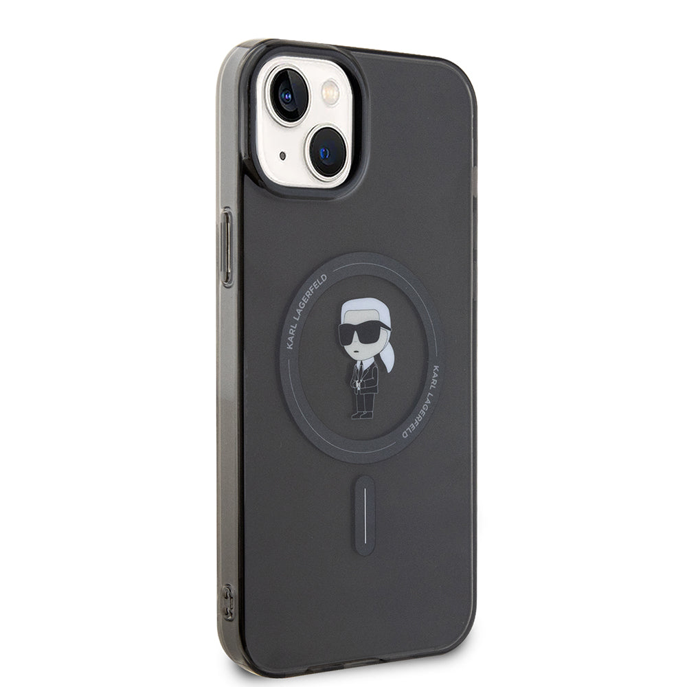 Futrola MagSafe za Apple iPhone 15 Plus, Karl Lagerfeld, IML Ikonik Karl, Crna