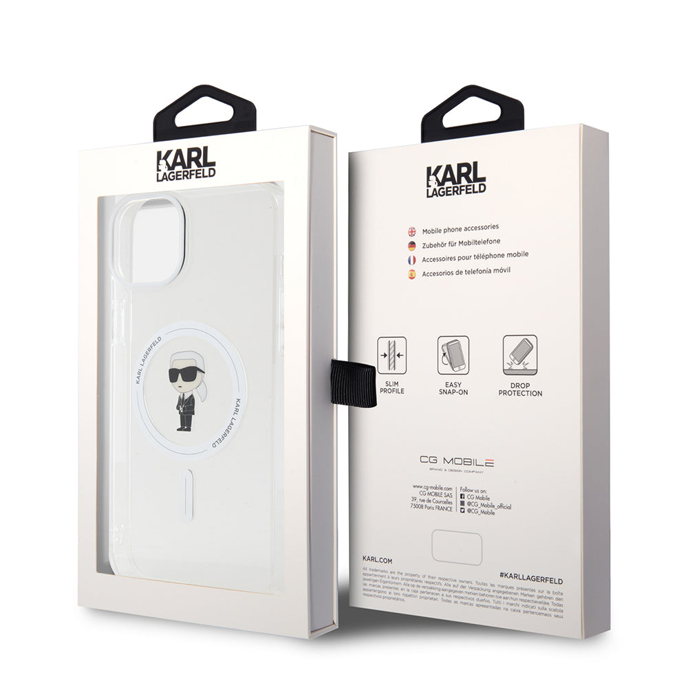 Futrola MagSafe za Apple iPhone 15 Plus, Karl Lagerfeld, IML Ikonik Karl, Providna