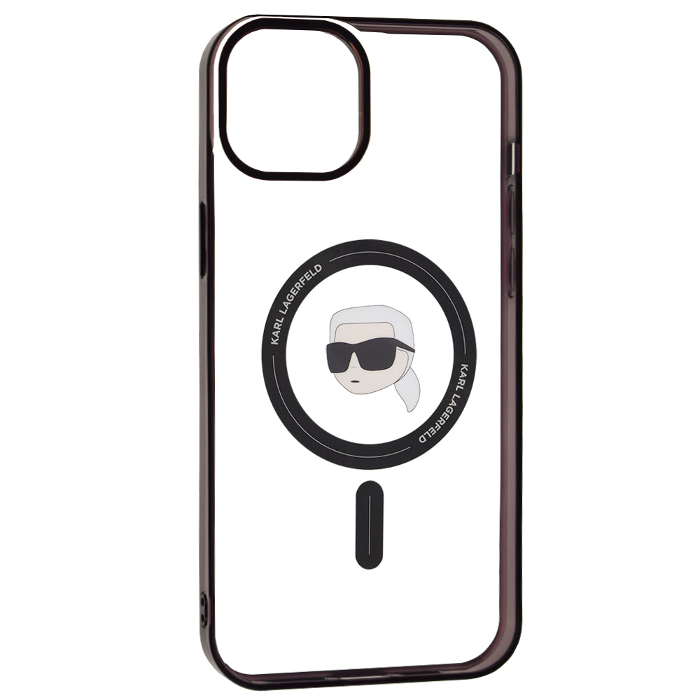 Futrola MagSafe za Apple iPhone 15 Plus, Karl Lagerfeld, IML Karl's Head, Transparentna