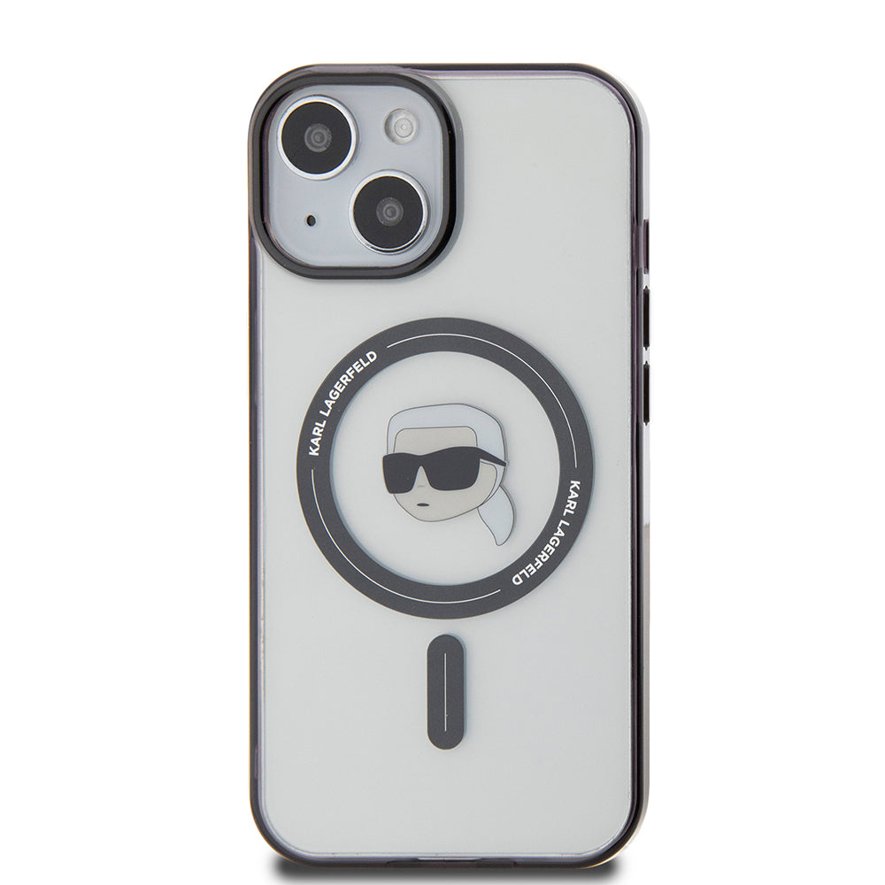 Futrola MagSafe za Apple iPhone 15 Plus, Karl Lagerfeld, IML Karl's Head, Transparentna
