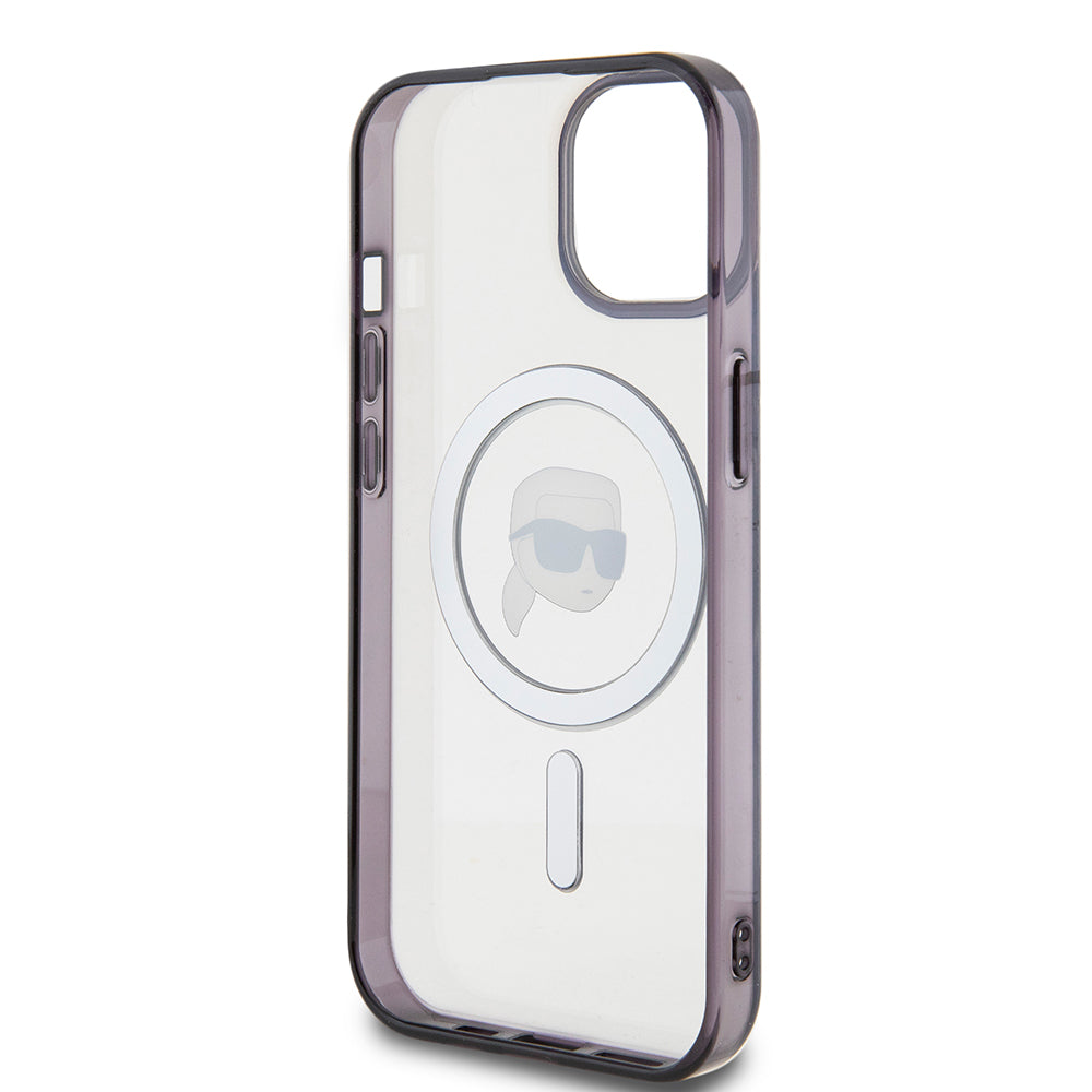 Futrola MagSafe za Apple iPhone 15 Plus, Karl Lagerfeld, IML Karl's Head, Transparentna