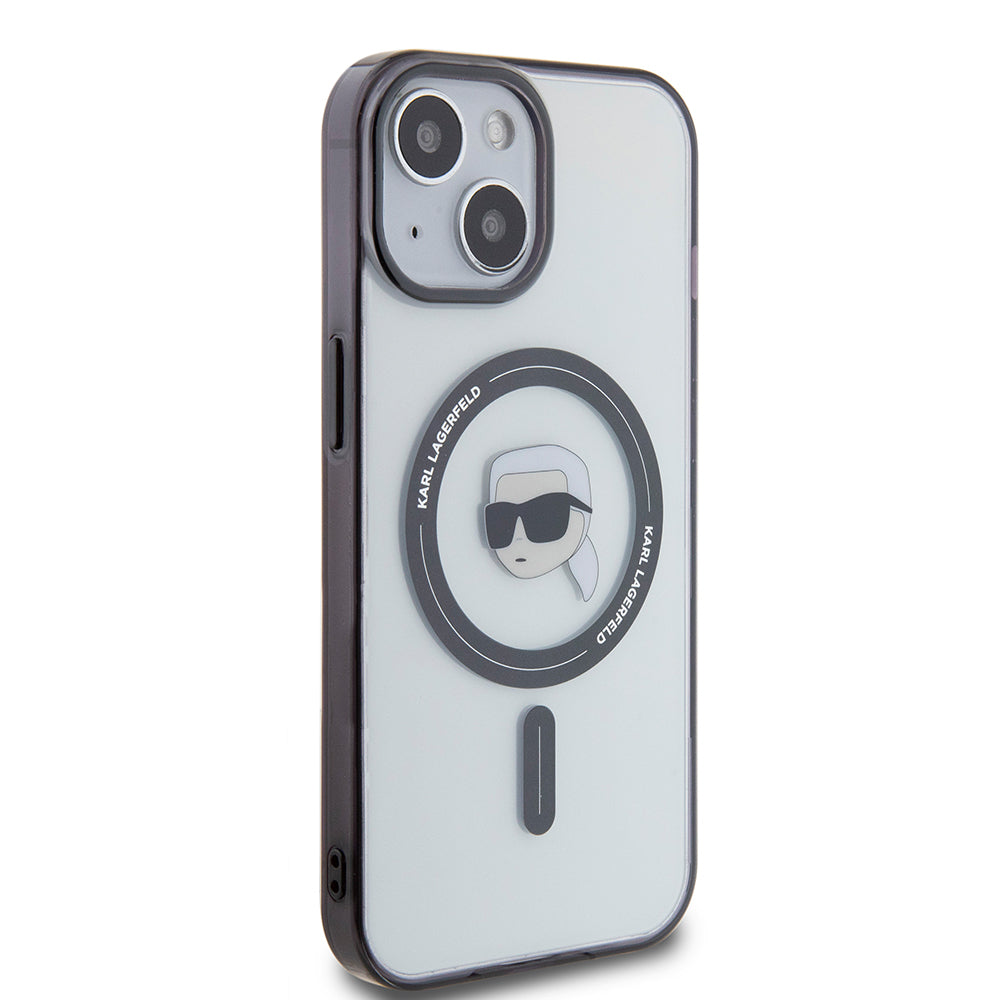 Futrola MagSafe za Apple iPhone 15 Plus, Karl Lagerfeld, IML Karl's Head, Transparentna