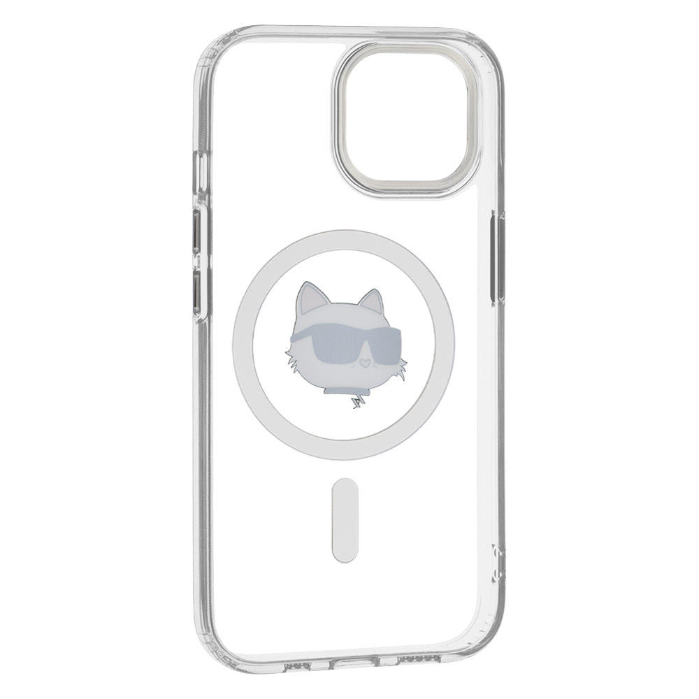 Futrola MagSafe za Apple iPhone 15 Plus, Karl Lagerfeld, IML Metal Choupette's Head, Bela