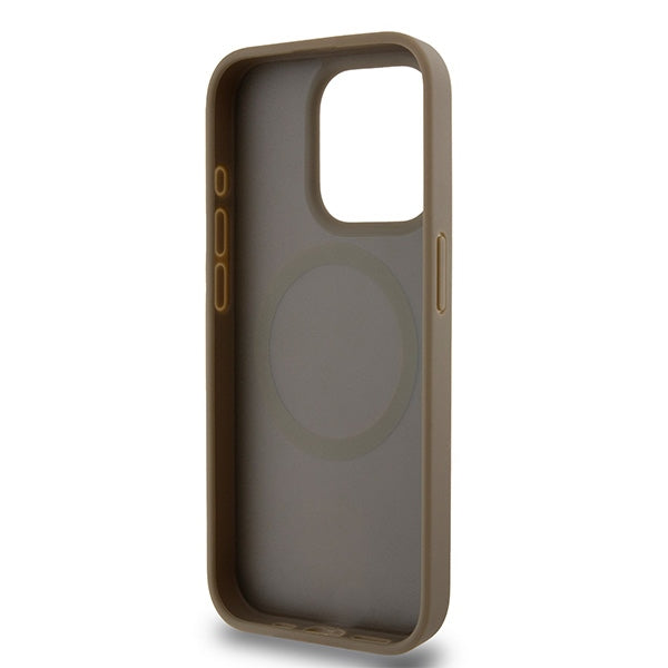 Futrola MagSafe za Apple iPhone 15 Pro, DKNY, Monogram Pattern Metal Logo, Braon