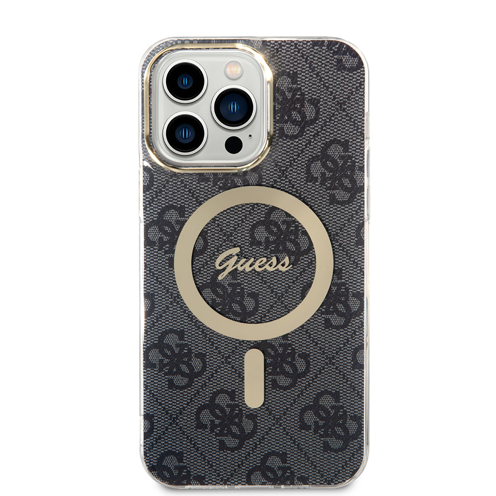 Futrola MagSafe za Apple iPhone 15 Pro, Guess, 4G IML, Crna GUHMP15LH4STK