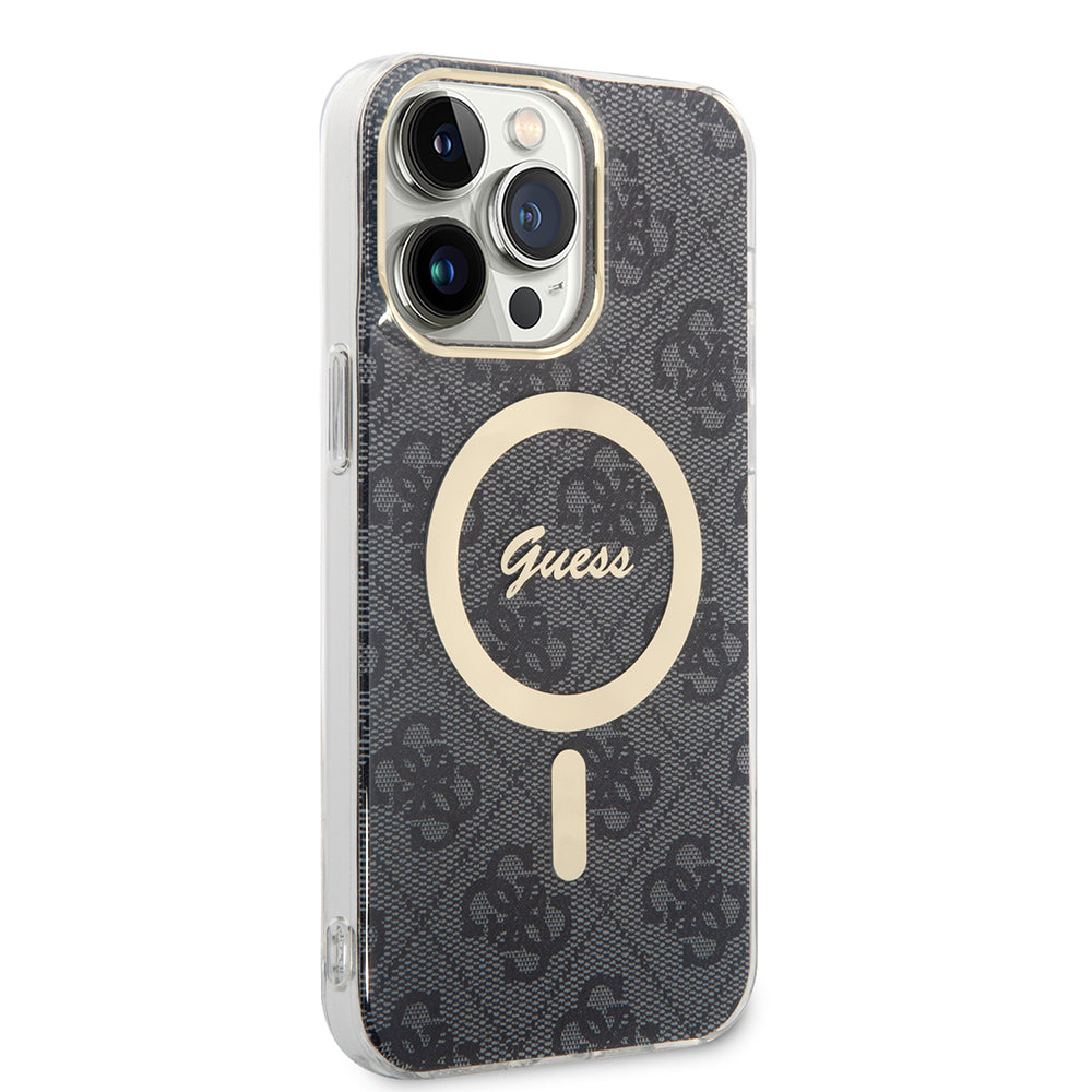 Futrola MagSafe za Apple iPhone 15 Pro, Guess, 4G IML, Crna GUHMP15LH4STK
