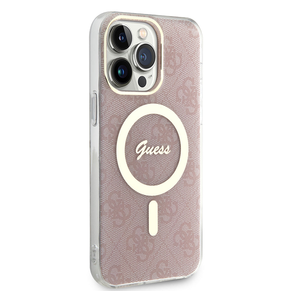 Futrola MagSafe za Apple iPhone 15 Pro, Guess, IML 4G, Roze