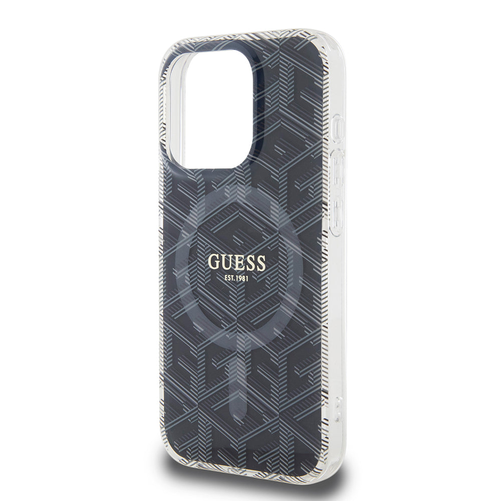 Futrola MagSafe za Apple iPhone 15 Pro, Guess, IML Gcube, Crna