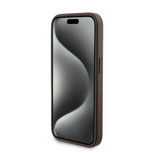 Futrola MagSafe za Apple iPhone 15 Pro, Guess, Powerbank 4G Metal Logo, Braon