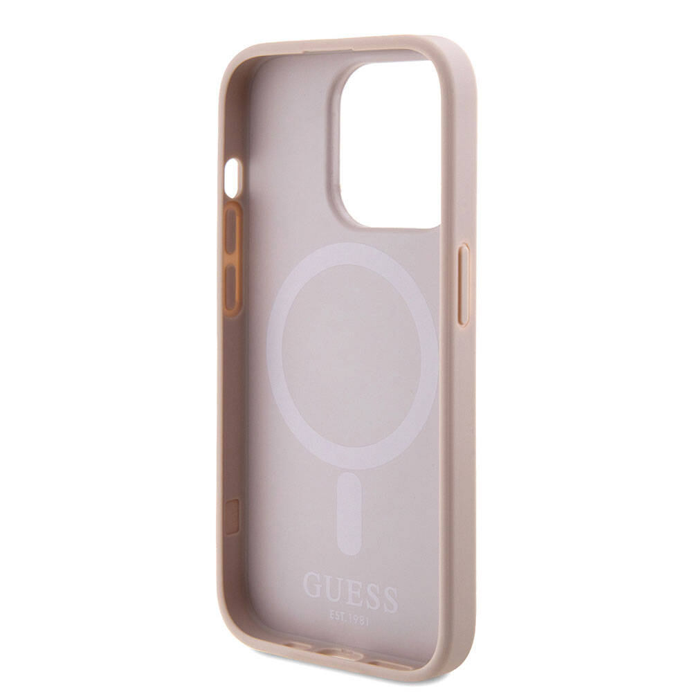 Futrola MagSafe za Apple iPhone 15 Pro, Guess, Saffiano, Roze