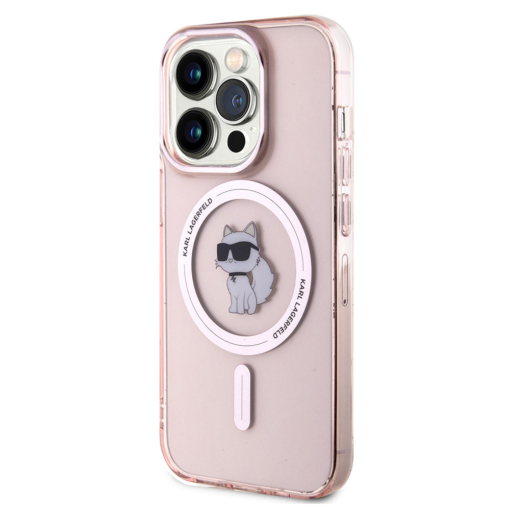 Futrola MagSafe za Apple iPhone 15 Pro, Karl Lagerfeld, IML Choupette, Roze