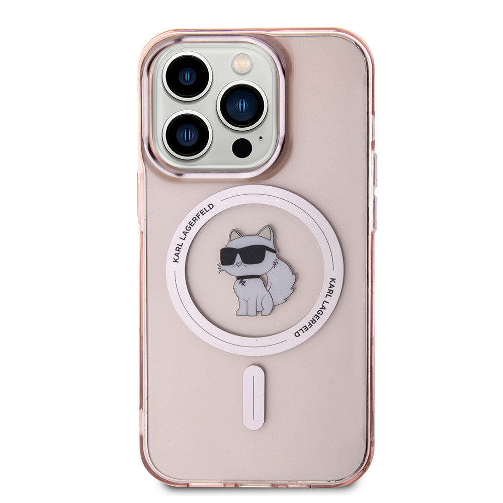Futrola MagSafe za Apple iPhone 15 Pro, Karl Lagerfeld, IML Choupette, Roze