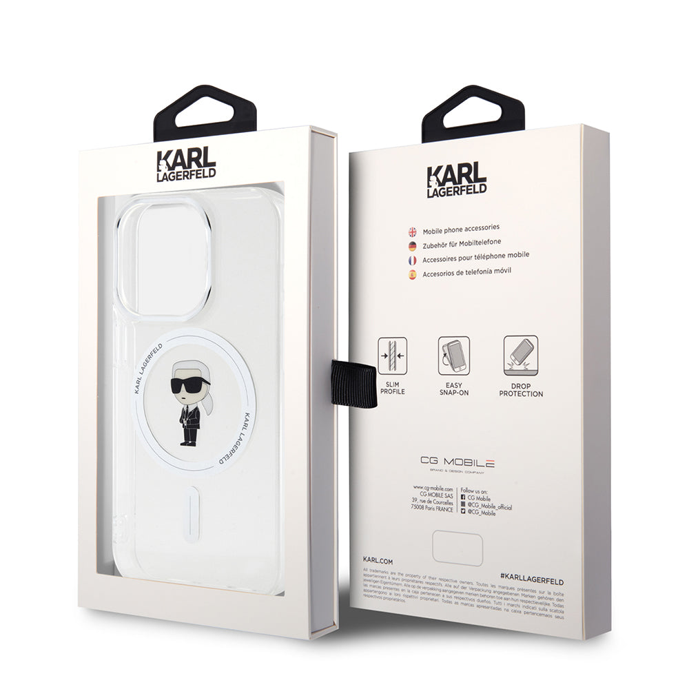 Futrola MagSafe za Apple iPhone 15 Pro, Karl Lagerfeld, IML Ikonik Karl, Providna