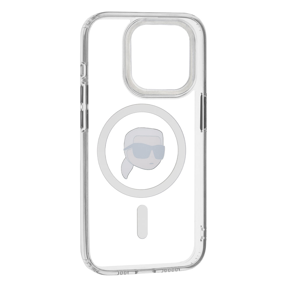 Futrola MagSafe za Apple iPhone 15 Pro, Karl Lagerfeld, IML Metal Karl's Head, Bela